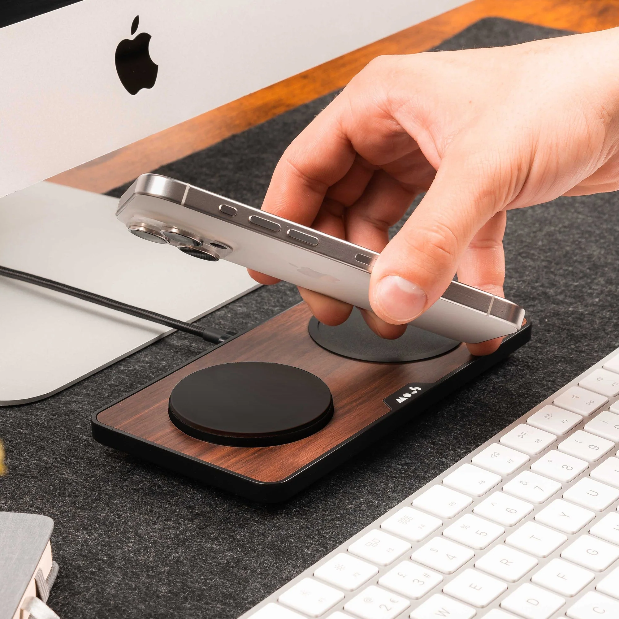 Walnut Wireless Charging Station